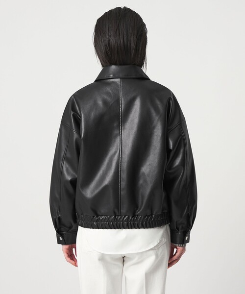 美品❗️hamnett レザーブルゾン　a2 タイプ　短丈　本革　Ｍサイズ　黒 A2 レザーライク ブルゾン