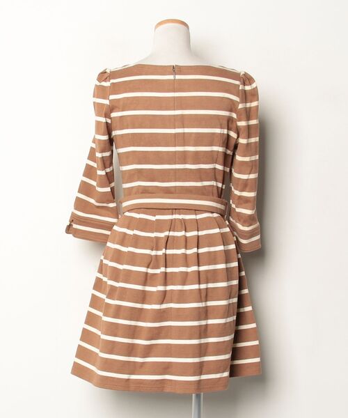 BURBERRY（バーバリー） ボーダー柄長袖ワンピース 38 ブラウン 