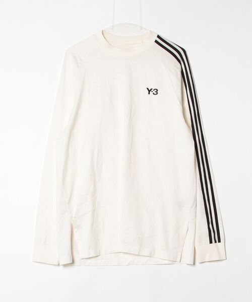 Y-3 「Y-3」 長袖Tシャツ SMALL ホワイト×ブラック メンズ : ZOZOTOWN
