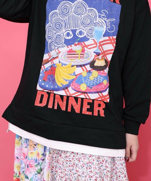ScoLar（スカラー） トレーナー スウェット スカラーちゃんの夕食柄