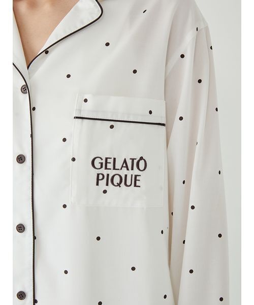 ジェラピケ　ルームウェア３点 gelato pique（ジェラートピケ） WhiteDay 3柄シャツ pwft261323