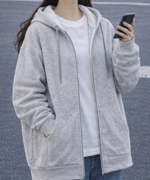 「cammie」 ジップアップパーカー M グレー レディース_画像2