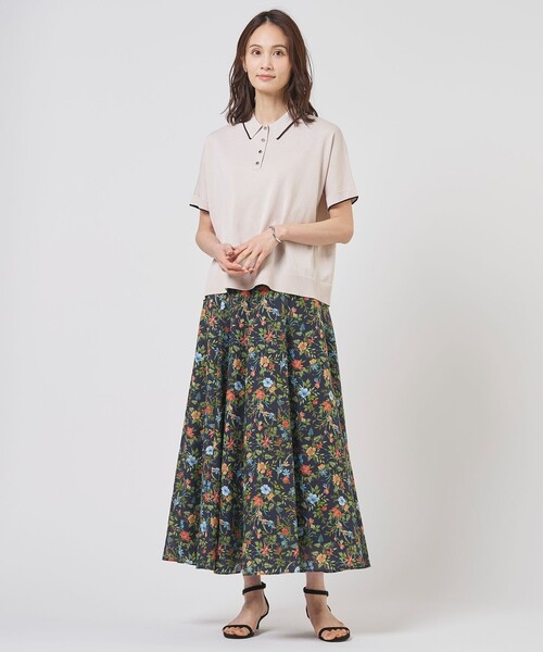 スカート スパンボタニカル プリント ロング フレア : ZOZOTOWN Yahoo