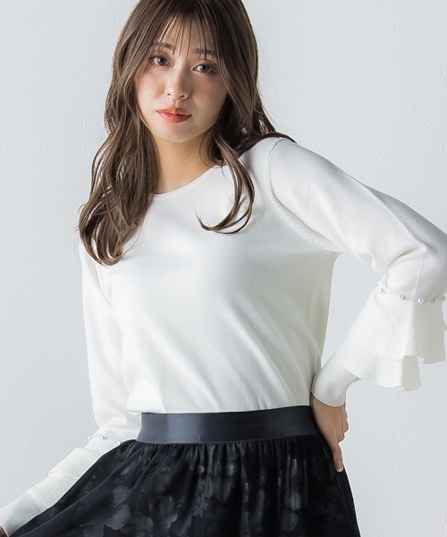 「QUEENS COURT」 長袖ニット M グリーン レディース_画像6