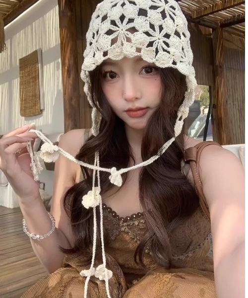 【専用】POTECHINO ニット帽 花装飾　グレー、ホワイト2点おまとめ) pyornim（ピョルニム） キャップ 帽子 「26年春夏新作」フラワー