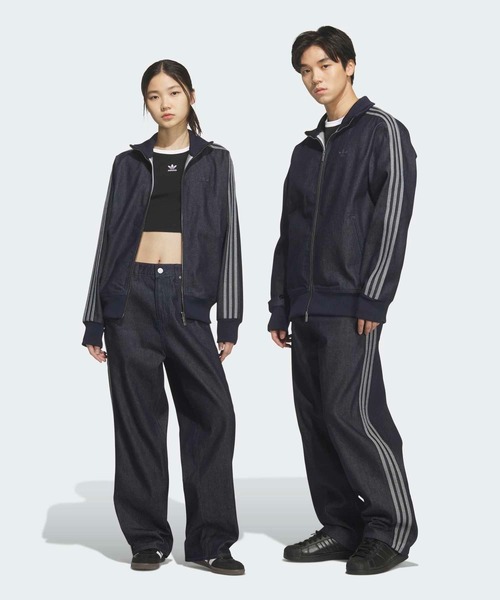 ✨新品 アディダス トラックパンツ ジャージ ネイビー ファイヤーバード 刺繍 adidas（アディダス） パンツ デニム ファイヤーバード トラックパンツ