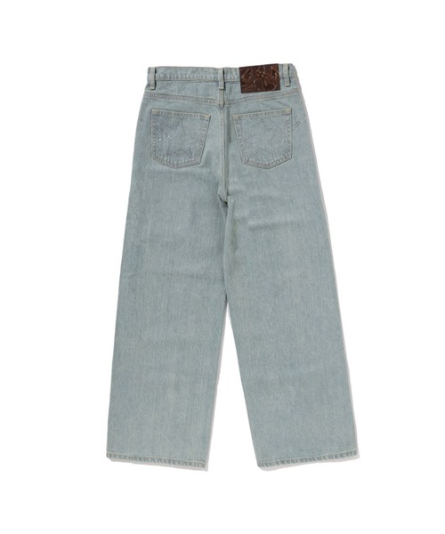 ジーンズ デニム デニムパンツ CRYSTAL STONE BAPE STA LOGO BAGGY DENIM PANTS レディースの画像
