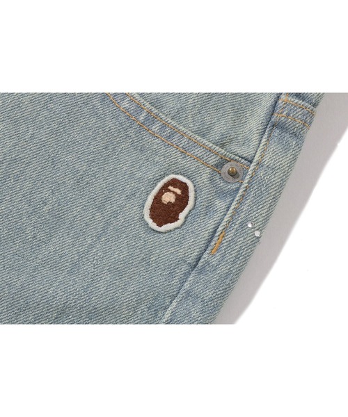 ジーンズ デニム デニムパンツ CRYSTAL STONE BAPE STA LOGO BAGGY DENIM PANTS レディースの画像