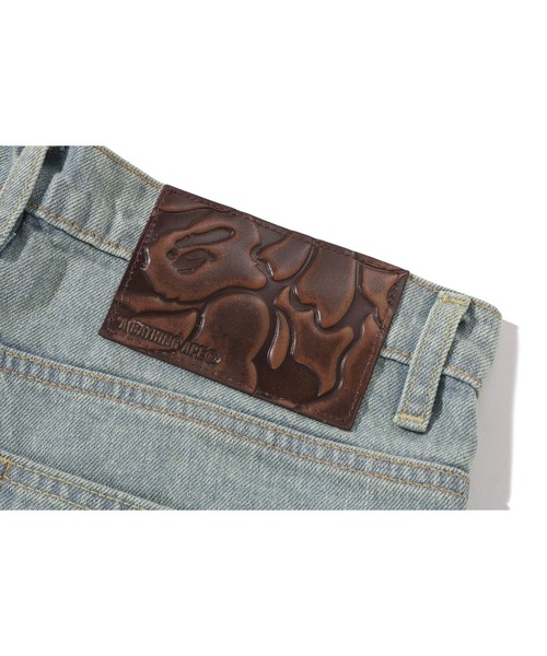 ジーンズ デニム デニムパンツ CRYSTAL STONE BAPE STA LOGO BAGGY DENIM PANTS レディースの画像