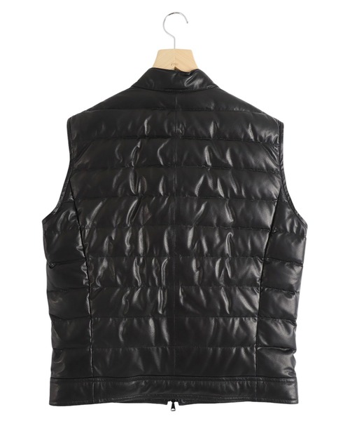 ベスト ジレ EMMETI / エンメティ：別注 JURI DOWN VEST SP LEATHER：ONLYARK-1-2511「MUS」 メンズの画像