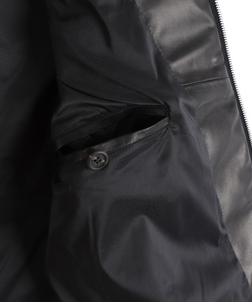 ベスト ジレ EMMETI / エンメティ：別注 JURI DOWN VEST SP LEATHER：ONLYARK-1-2511「MUS」 メンズの画像
