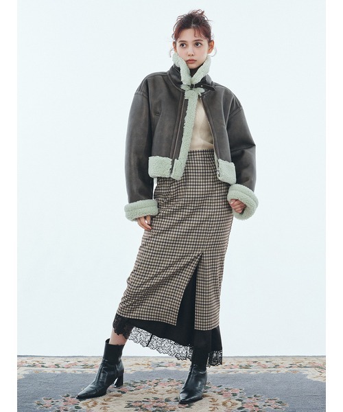 「LILY BROWN」 スカート 1 グリーン レディースの画像