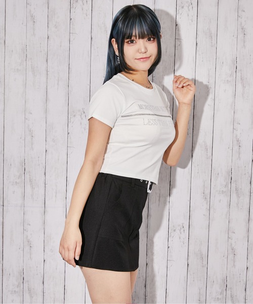 tシャツ 半袖 「ラインストーン・ロゴ」Tシャツ／ストリート×Y2K／春