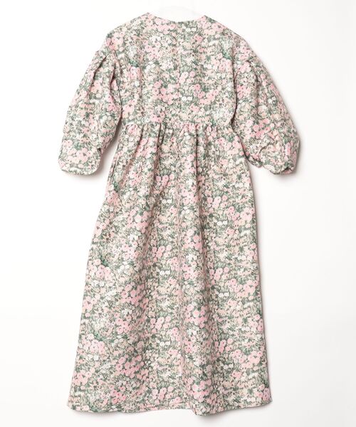 「TSURU by Mariko Oikawa」 花柄長袖ワンピース 34 グリーン レディース_画像2