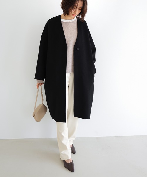 「evernavy」 スラックス S アイボリー レディース_画像9