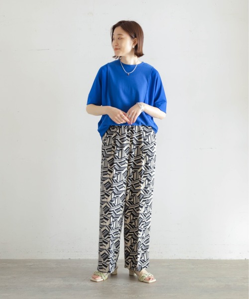 「NOMBRE IMPAIR」 半袖カットソー FREE ブルー レディース_画像3