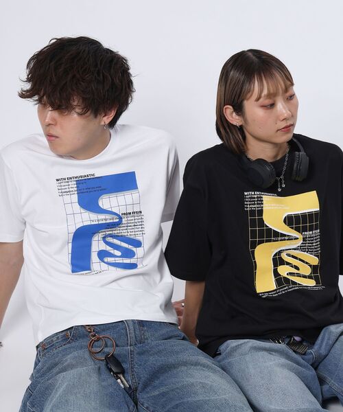 「FFEIN」 半袖Tシャツ MEDIUM アッシュグレー メンズ_画像4