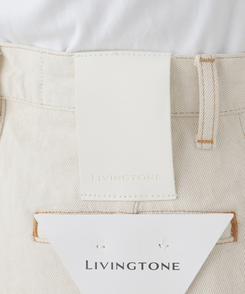 「LIVINGTONE」 デニムパンツ 36 アイボリー レディース_画像8