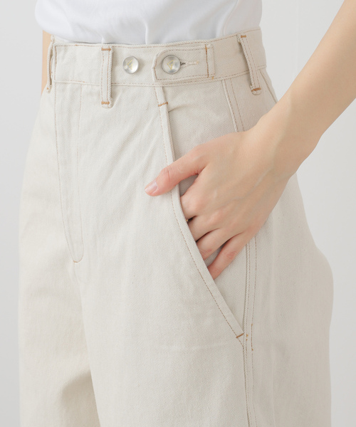 「LIVINGTONE」 デニムパンツ 36 アイボリー レディース_画像9