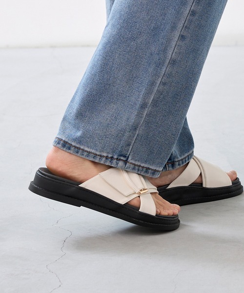 「menue」 フラットサンダル M アイボリー レディース_画像8