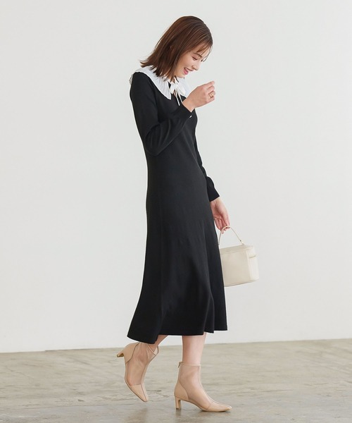 KOBE LETTUCE（神戸レタス） ワンピース 取り外しOK襟付きニット