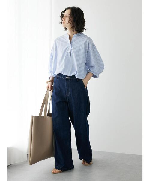 CRAFT STANDARD BOUTIQUE ブラウス シャツ ストライプ7分袖
