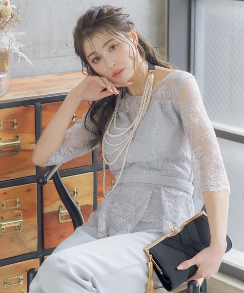 Retica パンツドレス レースウエストペプラムパンツハーフ