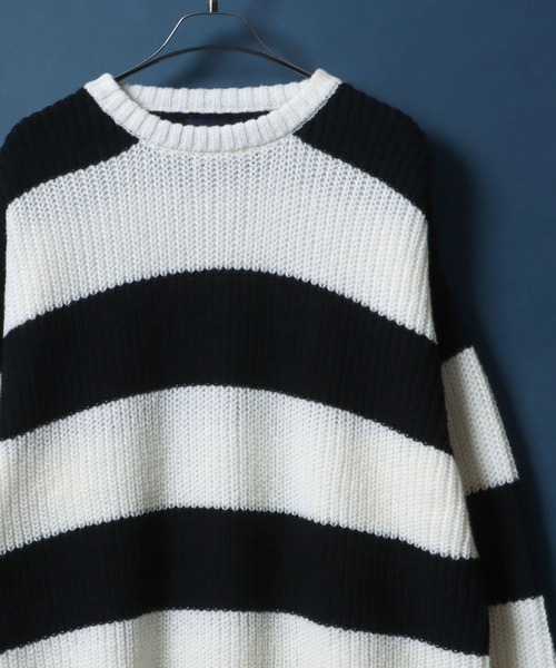 ニット・セーター ASCLO Bord Open Half Border Knit (3color) ASCLO Bord Open Half Border Knit (3color) - ASCLO