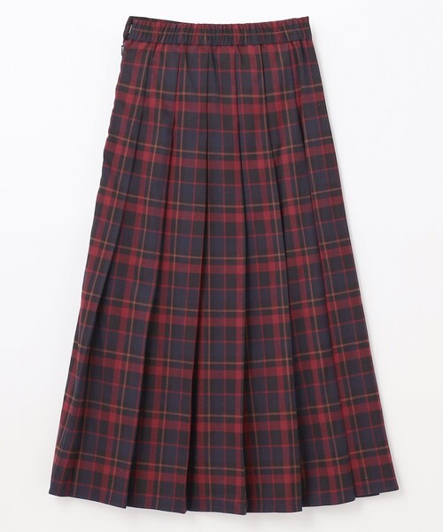 ANY（エニィ） スカート 「手洗い/ウエストゴム」チェック柄フリンジ