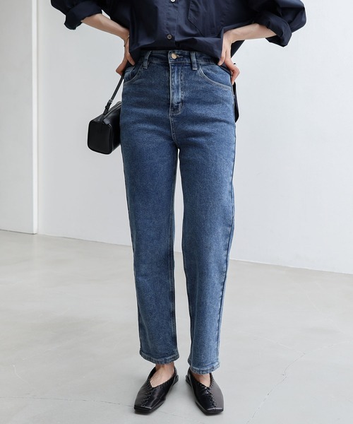 evernavy ジーンズ デニム デニムパンツ ストレッチ裏微起毛ストレート