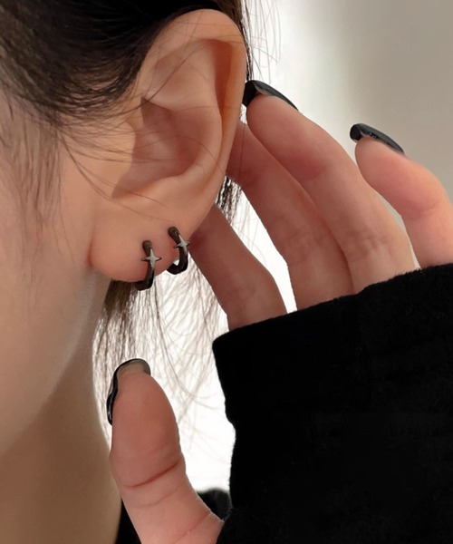 B.I.D. ピアス クロスリングミニフープピアス/ペア(RZ