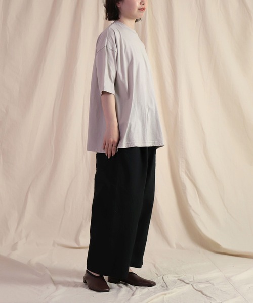 prit tシャツ 「 」 強撚天竺 5分袖フレアTシャツ レディース