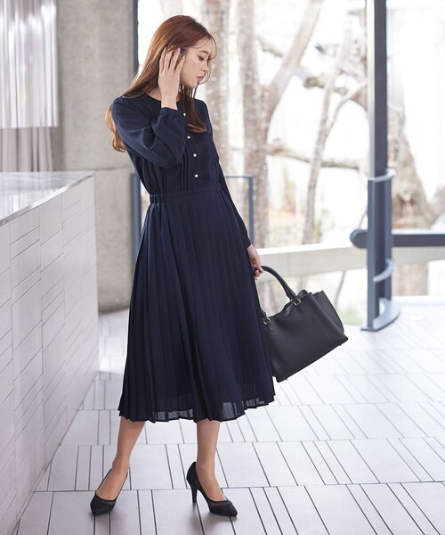 美品♪ Acka 切替 パールボタンワンピース 他3点 計4点おまとめ Tiaclasse ワンピース 「大きいサイズ」パールボタンプリーツ