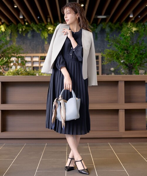 美品♪ Acka 切替 パールボタンワンピース 他3点 計4点おまとめ Tiaclasse ワンピース 「大きいサイズ」パールボタンプリーツ