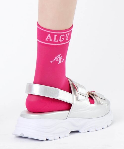 algy（アルジー） 靴下 足口ロゴカラフルシースルーソックス キッズ