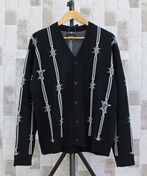 【極美品】HUF BALBED WIRE CARDIGAN ハフ　カーディガン HUF（ハフ） カーディガン バーブッドワイヤー カーディガン BARBED