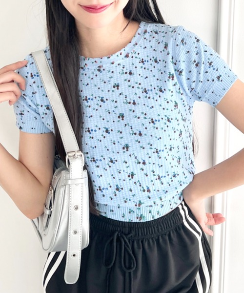 tシャツ flower waffleトップス レディース SOLLON. tシャツ フラワーワッフルトップス レディース