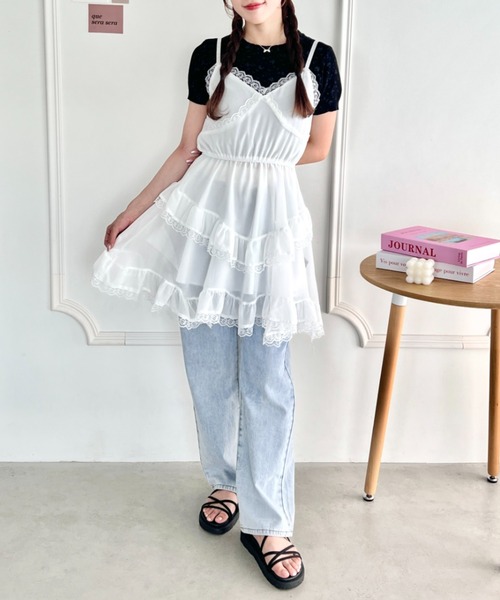 tシャツ flower waffleトップス レディース SOLLON. tシャツ フラワーワッフルトップス レディース