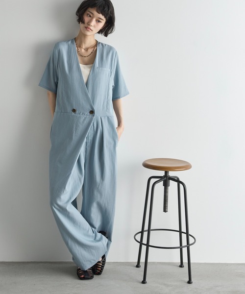 THE Yon オールインワン アシンメトリーラップデザインオールインワン