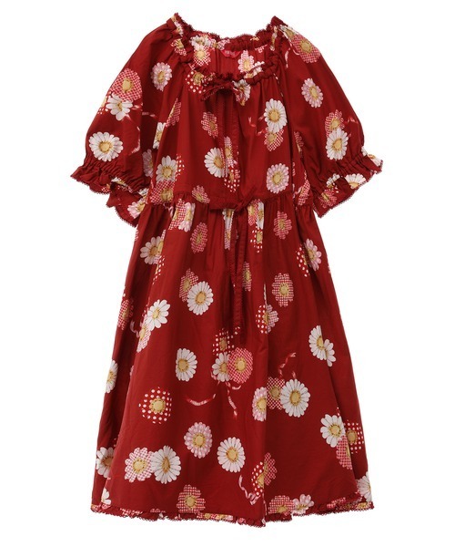期間限定セール PINK ひな菊コサージュプリントチュニック チュニック HOUSE トップス