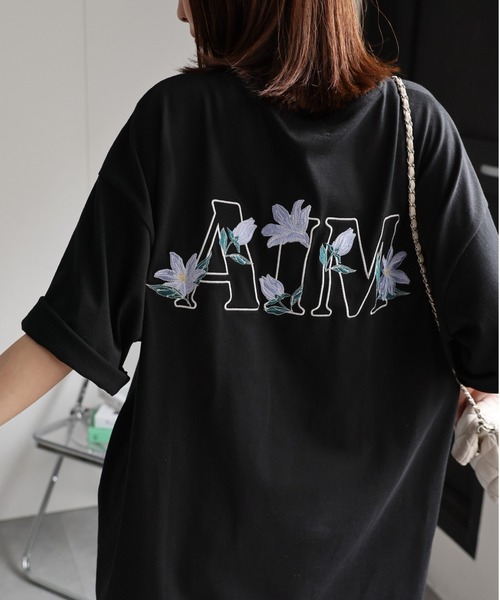 CREARE -LINO- tシャツ 「ユニセックス」フラワー刺繍Tシャツ/半袖