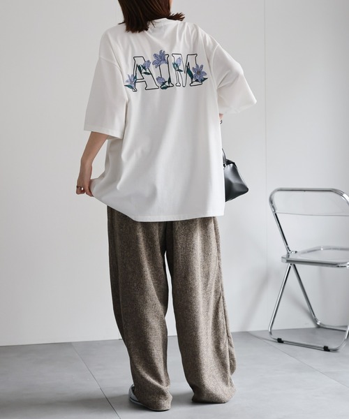 tシャツ 「ユニセックス」フラワー刺繍Tシャツ/半袖/カットソー レディース メンズ | CREARE -LINO- | 19