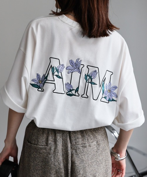 tシャツ 「ユニセックス」フラワー刺繍Tシャツ/半袖/カットソー レディース メンズ | CREARE -LINO- | 20