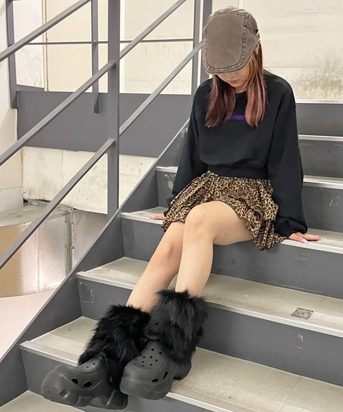 SPINNS レッグウォーマー ファーレッグカバー レディース