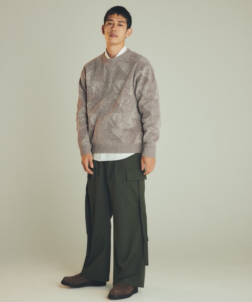 THE SHOP TK セーター ニット 総柄モールニットクルーネック ユニ