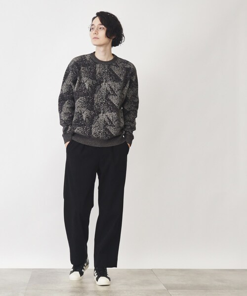 THE SHOP TK セーター ニット 総柄モールニットクルーネック ユニ