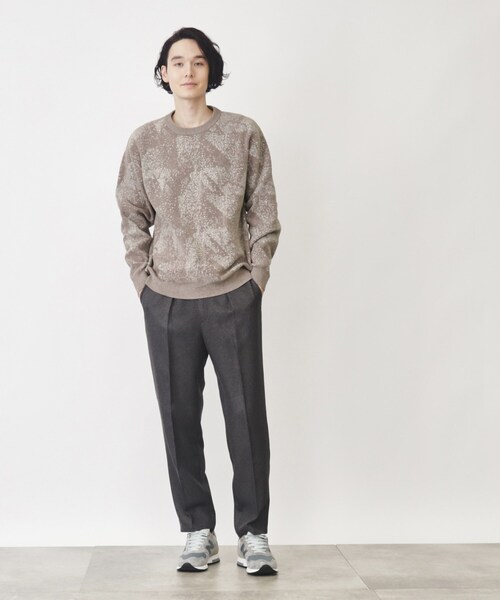 THE SHOP TK セーター ニット 総柄モールニットクルーネック ユニ
