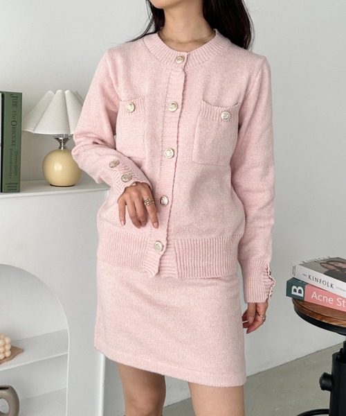 CLEA ニット セーター ゴールドボタンニットセットアップ レディース