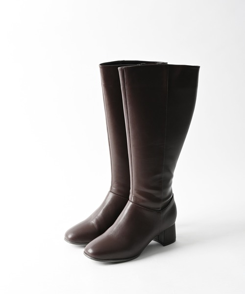 anyfee ブーツ 「anyfee」Lafafa5.5cmヒールロングブーツ（4E・甲高