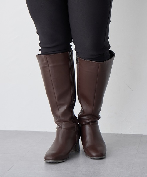 ●●WIDE ANGLE●●ブリン ゴルフロングブーツ anyfee ブーツ 「anyfee」Lafafa5.5cmヒールロングブーツ（4E・甲高